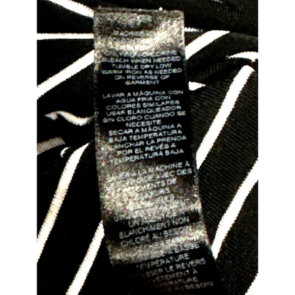 Chicos Black White Striped Asymmetrical Long Sleeve Tunic Dress Modern Chic Size - Picture 8 of 11